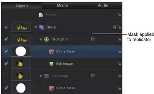 APPLE Motion 5.0 - Usar máscaras con replicadores - 3