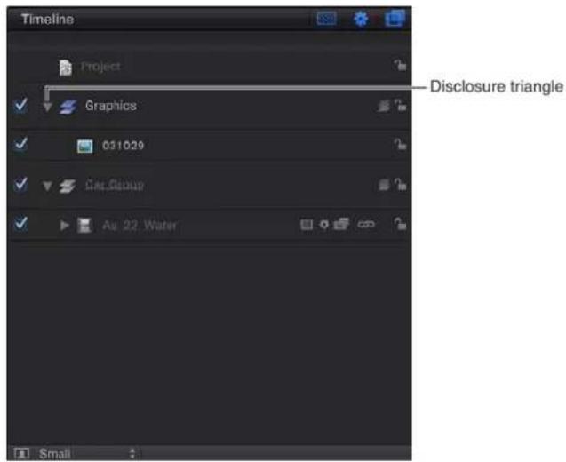APPLE Motion 5.0 - Colapsar o expandir un grupo o capa - 3