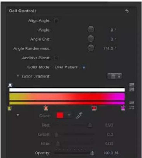 APPLE Motion 5.0 - Parámetros de celda de replicador en el inspector - 5