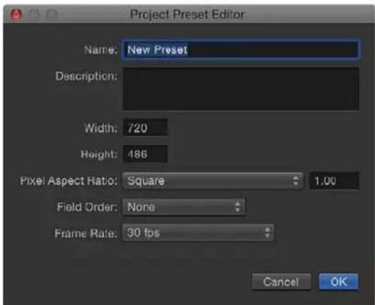 APPLE Motion 5.0 - Crear un proyecto personalizado - 1