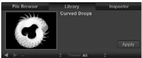 APPLE Motion 5.0 - Añadir un replicador de preajuste de la biblioteca - 1