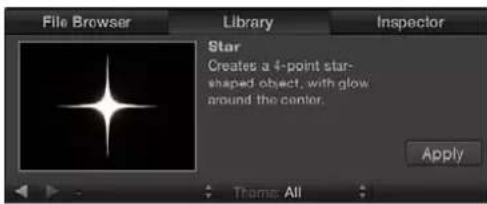 APPLE Motion 5.0 - Área de previsualización de la biblioteca - 1