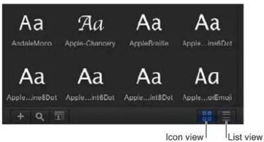 APPLE Motion 5.0 - Previsualizar un tipo de letra en la biblioteca - 1