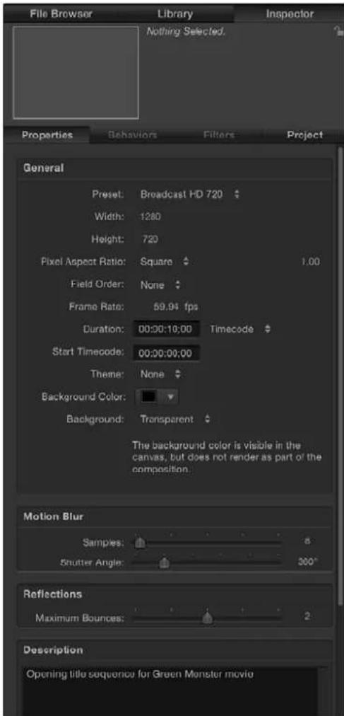 APPLE Motion 5.0 - Controles del inspector de propiedades - 1