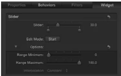 APPLE Motion 5.0 - Widget de regulador - 1