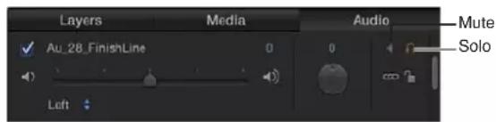 APPLE Motion 5.0 - Controles de la lista Audio - 1