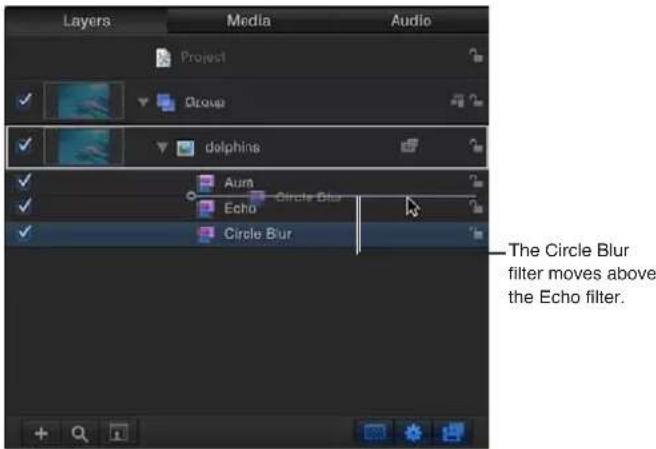 APPLE Motion 5.0 - Reordenar un filtro - 1