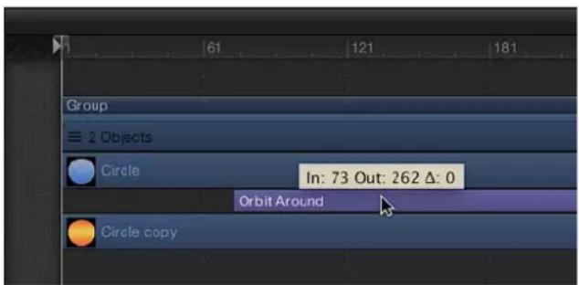 APPLE Motion 5.0 - Mover un comportamiento en el control temporal - 1