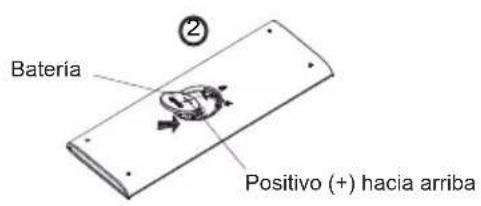 Batería Positivo (+) hacia arriba
