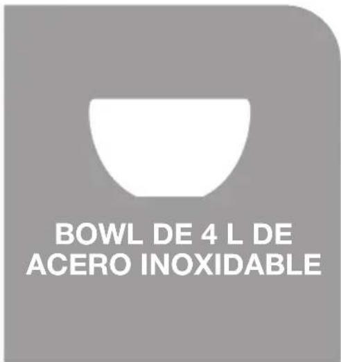 BOWL DE 4 L DE ACERO INOXIDABLE