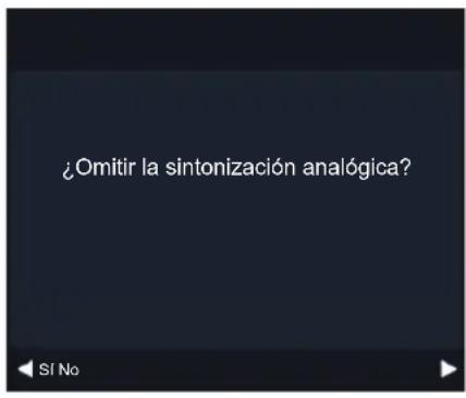 ¿Omitir la sintonización analógica? SI No