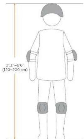 3'11"-6'6" (120-200 cm)