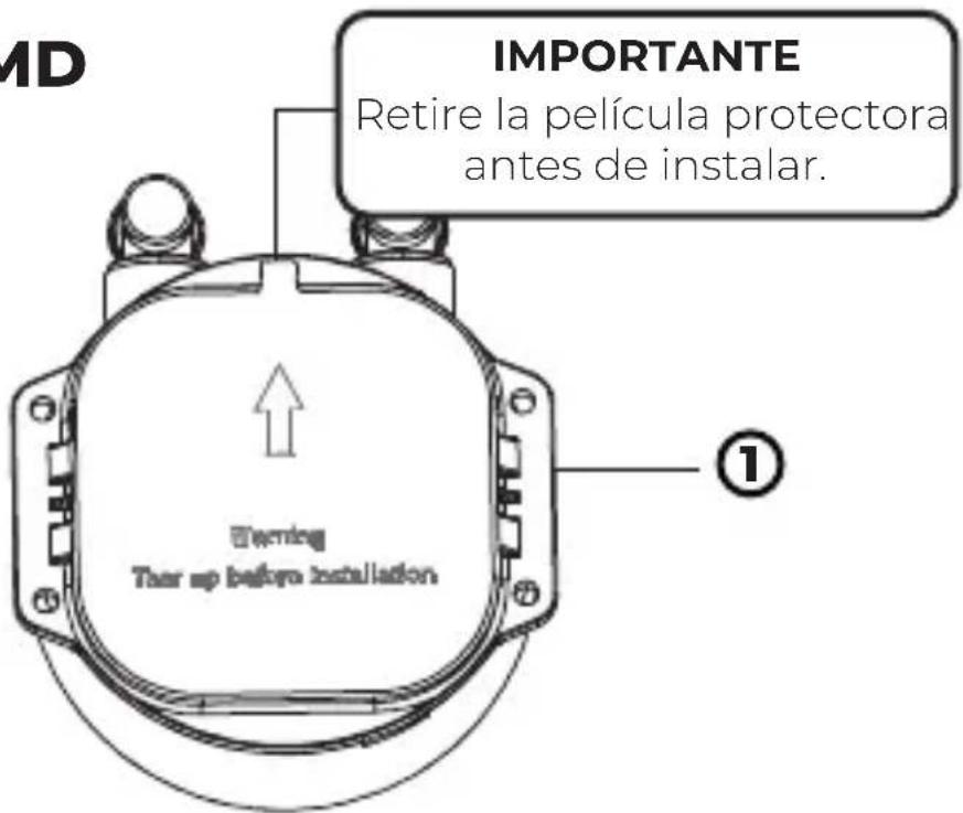MD IMPORTANTE Retire la película protectora antes de instalar. Warning Tier up before installation ①