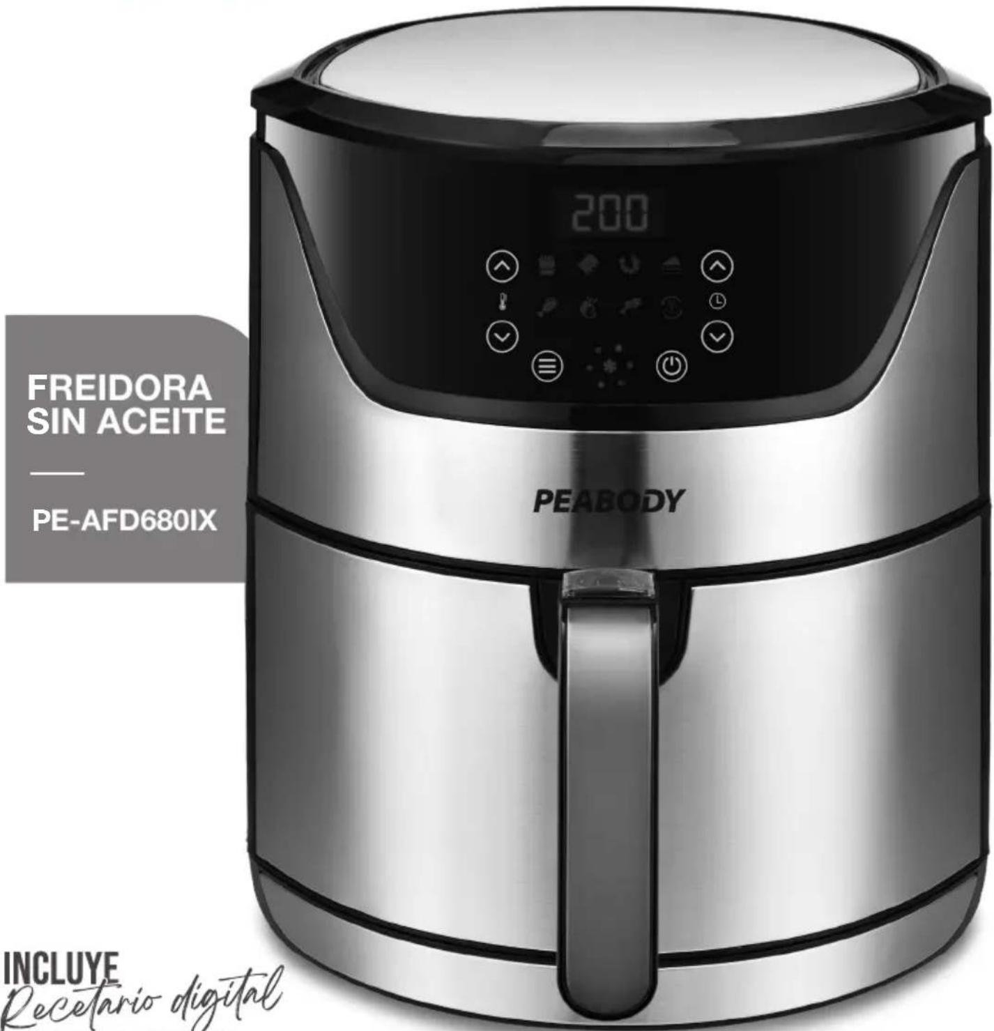 FREIDORA SIN ACEITE — PE-AFD680IX PEABODY INCLUYE Recetario digital