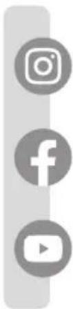 Three gray circular icons representing Instagram, Facebook, and YouTube (no text or symbols)