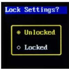 Lock Settings? ● Unlocked ○ Locked