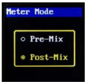 Meter Mode ○ Pre-Mix ● Post-Mix