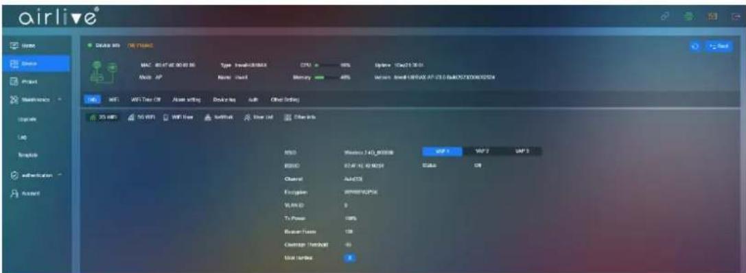 airlive® USEO Share Project Maintenance Logistics LAN Template Authentication Aviation DRS AIR MAC: 80.47.02 00:00:00 Type: Inlet-IR/IR/IRAX CPU: 100% System: Open3.1.00.01 Node: AP Name: Inlet Memory: 40% Server: Inlet IR/IR/IRAX AP 125.0 (RAC)73000000004 25 AIR 5G AIR WIFI Data: Off Noise setting Desktoping Auth Other settings RSS: Windows 143_800000 BHD: 67.49.16.42 M254 Channel: AutoCAD Foreigner: Windows/CPX SLAVID: 0 To Power: 100% Balance Times: 138 Coverage Tracking: 43 Total metrics: 8