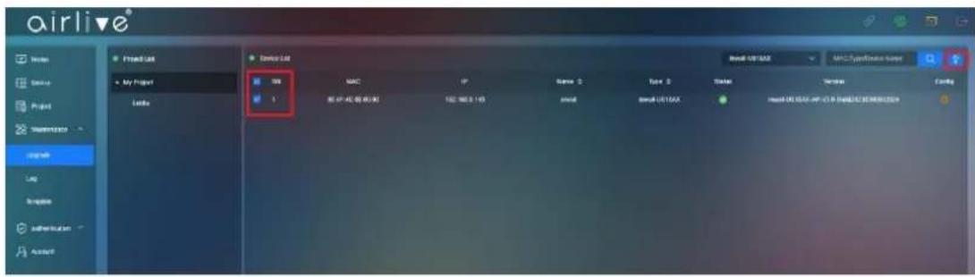 airlive Home Status Project Supervices Welcome Log Remove Authentication Access Fleet List My Project Linda SME MAC IP Name 2 Type 2 Status Version Email SME: 40.00.00.00 100.00.143 Send Send US TAX Send US USA: IP: V1.0 (Add/Add) 3E-08/2020