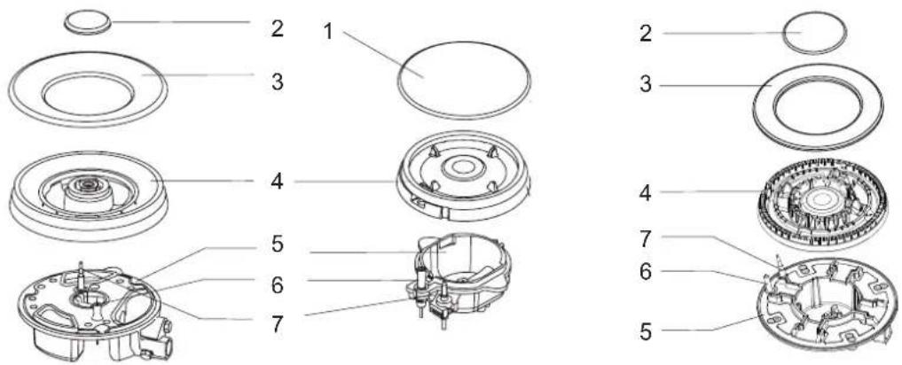 Exploded view diagram of a mechanical assembly with numbered parts for identification