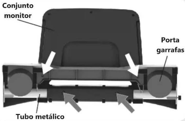 Conjunto monitor Porta garrafas Tubo metálico