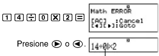 CASIO FX-57ES - ■Visualizando la ubicación de un error - 2