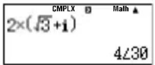 CASIO FX-57ES - Ejemplos de resultados de cálculo usando el formato de coordenada polar (r ∠ θ) - 2