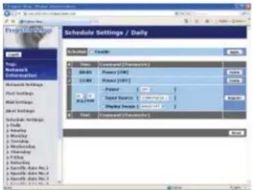 HITACHI CP-X10000W - Schedule Settings (Agenda instellingen) - 1