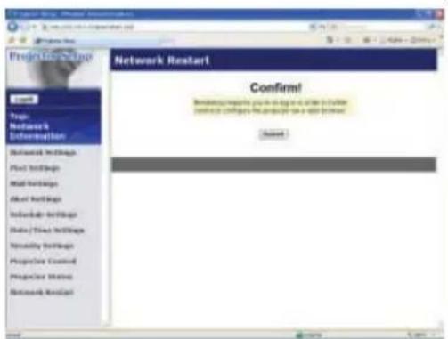 HITACHI CP-X10000W - Network Restart (Netwerk reset) - 1