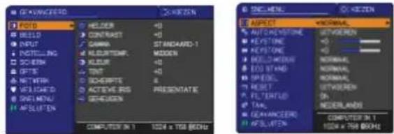 HITACHI CP-X10000W - Het menu openen/sluiten - 1