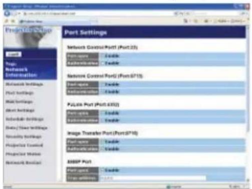 HITACHI CP-X10000W - Port Settings (Poortinstellingen) - 1