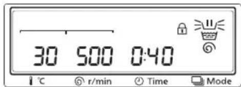 30 500 0:40 °C r/min Time Mode