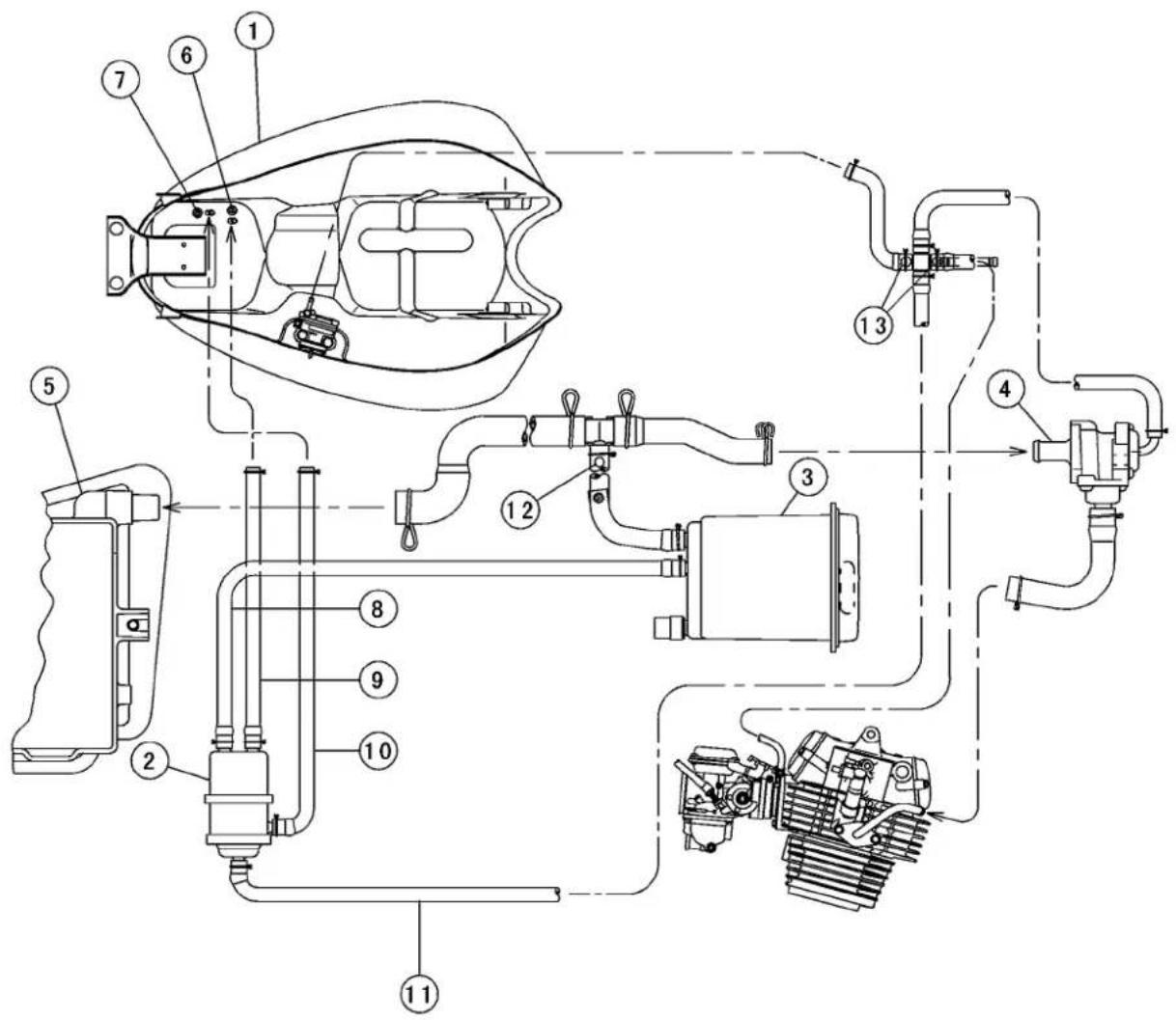 Technical schematic diagram of a mechanical assembly with numbered components for identification.
