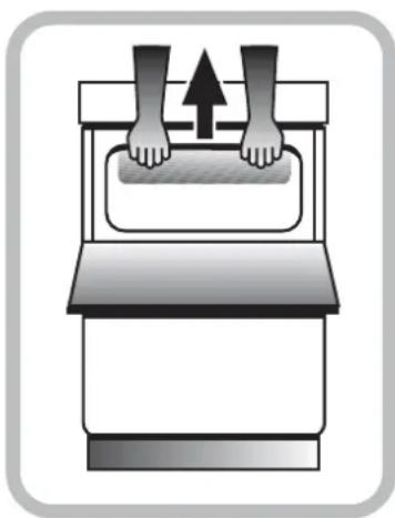 Illustration of two hands pressing down on a mechanical device with an upward arrow (no text or symbols)
