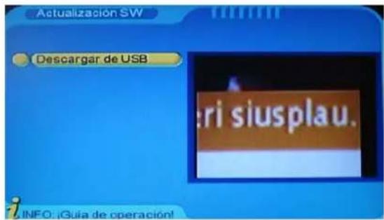 Actualización SW Descargar de USB ri siusplau. INFO: ¡Guía de operación!