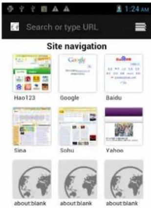 Search or type URL Site navigation Hao123 Google Baidu Sina Sohu Yahoo about:blank about:blank about:blank
