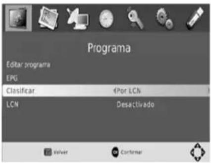 Programa Editarar programa EPG Classificar €Por LCN LCN Desactivado