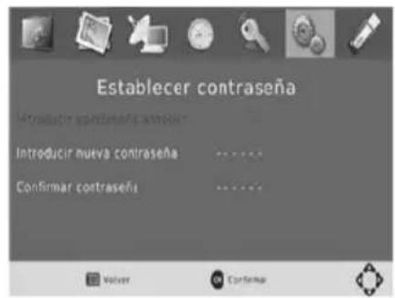 Establecer contraseña Introducir nueva contraseña Introducir nueva contraseña Confirmar contraseña ---- Confirmar contraseña