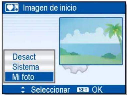 Imagen de inicio Desact Sistema Mi foto Seleccionar SET OK