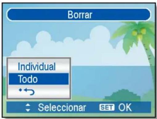 Borrar Individual Todo ♦← Seleccionar SET OK