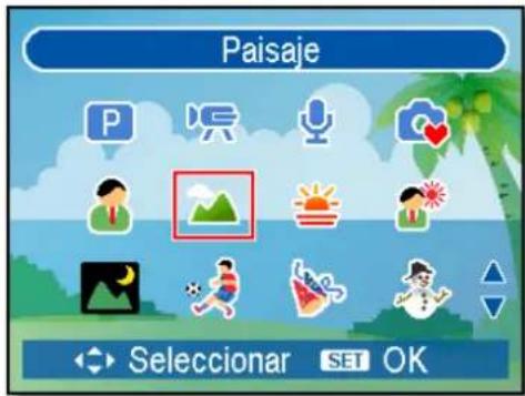 Paisaje P OK Seleccionar SET OK