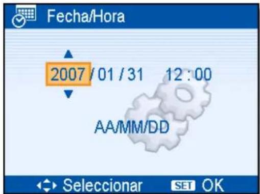 Fecha/Hora 2007/01/31 12:00 AA/MM/DD Seleccionar SET OK