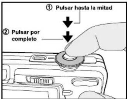 ① Pulsar hasta la mitad ② Pulsar por completo