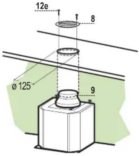 MEPAMSA Campana Glassy H - 60 - SAÍDA DO AR PARA A VERSÃO FILTRANTE - 1