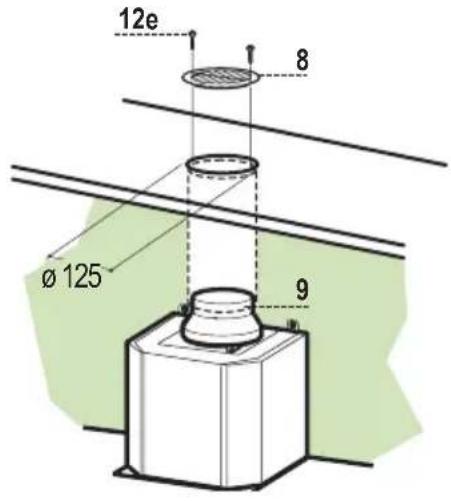 MEPAMSA Campana Glassy H - 90 - SAÍDA DO AR PARA A VERSÃO FILTRANTE - 1