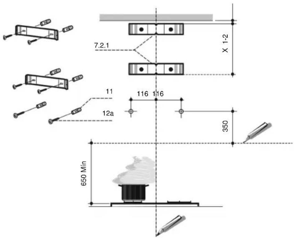 MEPAMSA Campana Slim jet deco - 90 - Perfuração da parede e fixação dos suportes - 1