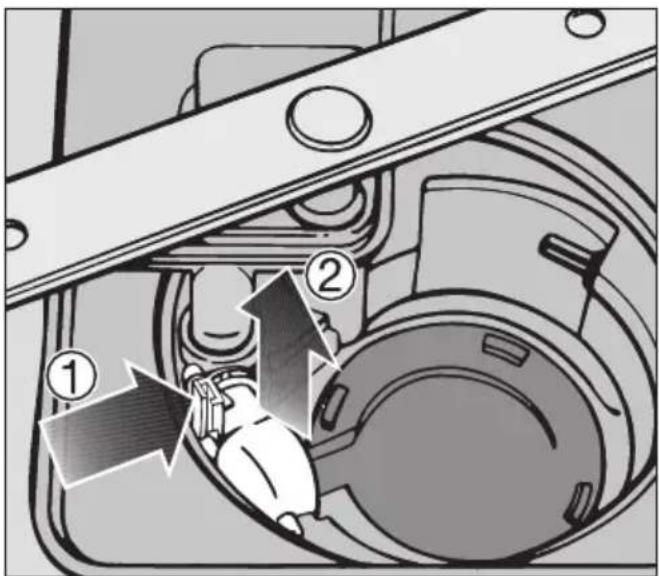 MIELE G 1834 SC Brws - Limpiar la bomba de desagüe y la válvula antirretroceso. - 1