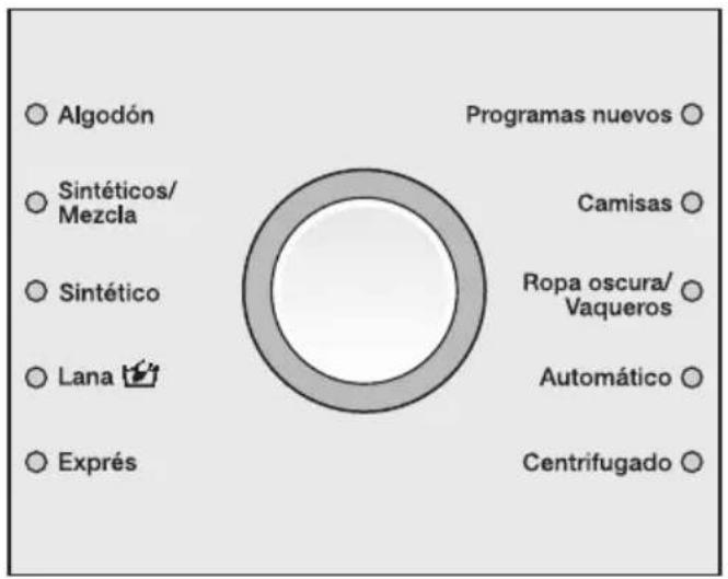 Algodón Sintéticos/ Mezcla Sintético Lana Exprés Programas nuevos Camisas Ropa oscura/ Vaqueros Automático Centrifugado