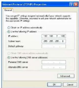 Internet Protocol (TCP/IP) Properties General You can get IP settings assigned automatically if your network supports the optional. Otherwise, you need to ask your network administrator for the appropriate IP settings. ○ Obtain an IP address automatically ● Use the following IP address: IP address:…