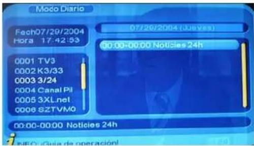 Modo Diario Fecha07/29/2004 Hora 17:42:53 07/26/2004 (Jueves) 00:00-00:00 Notícies 24h 0001 TV3 0002 K3/33 0003 3/24 0004 Canal Pi 0005 3XL.net 0006 SZTVMO 00:00-00:00 Notícies 24h